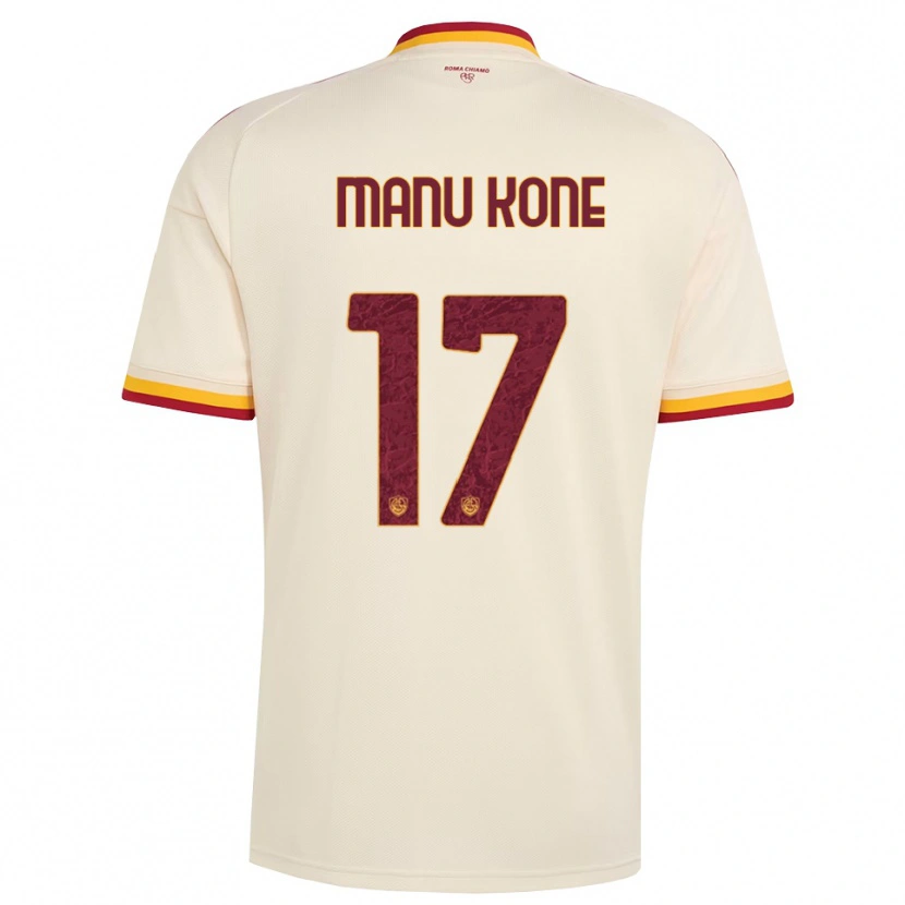 Danxen Uomo Maglia Manu Koné #17 Champagne Rosso Giallo Kit Gara Away 2026/27 Maglietta