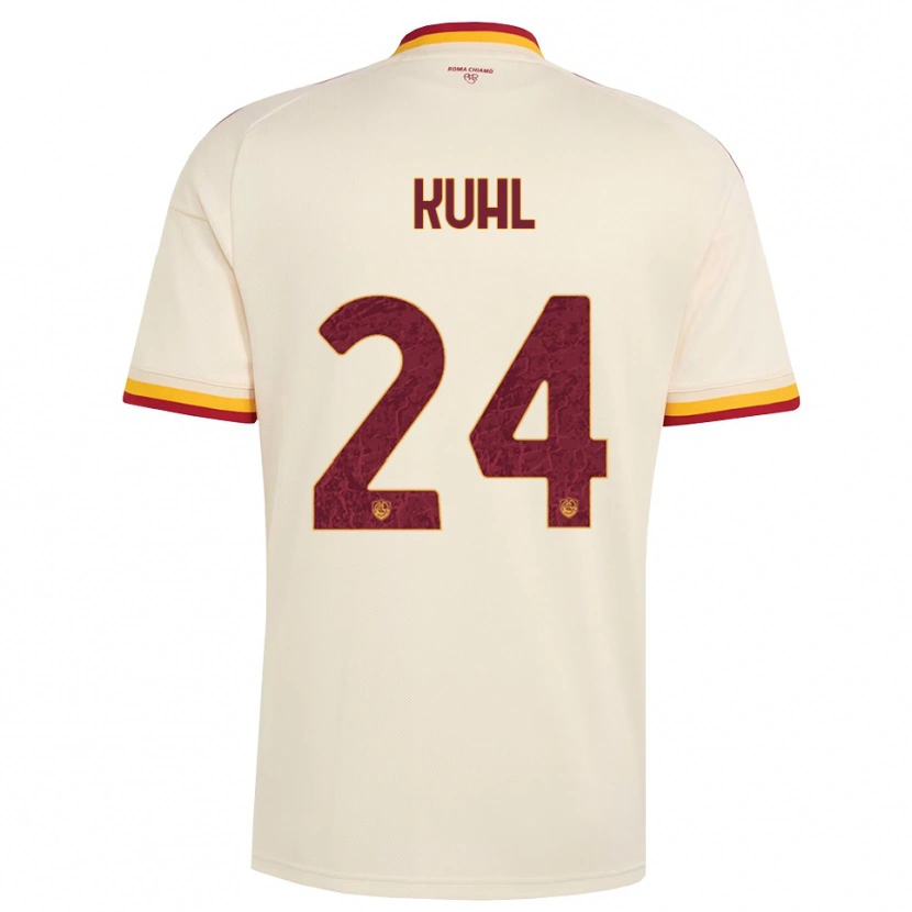 Danxen Uomo Maglia Kathrine Møller Kühl #24 Champagne Rosso Giallo Kit Gara Away 2026/27 Maglietta