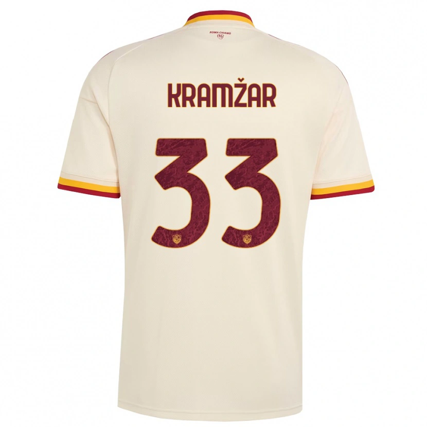 Danxen Uomo Maglia Zara Kramžar #33 Champagne Rosso Giallo Kit Gara Away 2026/27 Maglietta
