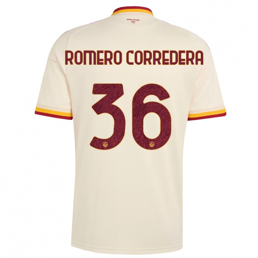 Danxen Uomo Maglia Miguel Romero Corredera #36 Champagne Rosso Giallo Kit Gara Away 2026/27 Maglietta
