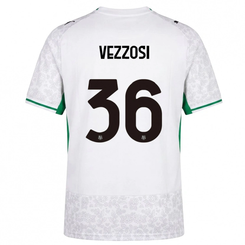 Danxen Uomo Maglia Giorgio Vezzosi #36 Bianco Nero Verde Kit Gara Away 2026/27 Maglietta