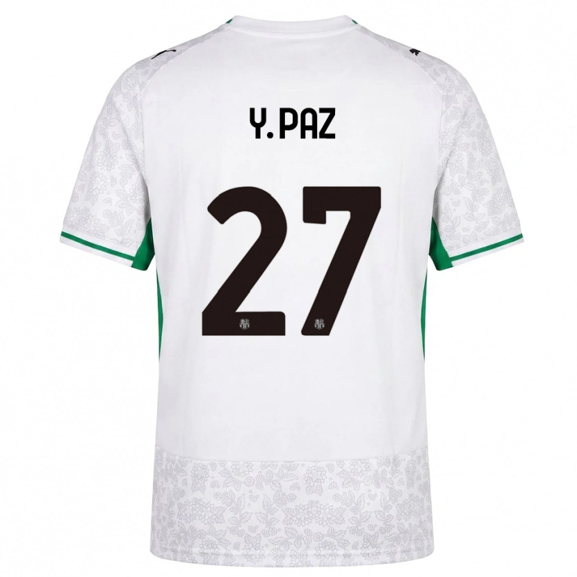 Danxen Uomo Maglia Yeferson Paz #27 Bianco Nero Verde Kit Gara Away 2026/27 Maglietta