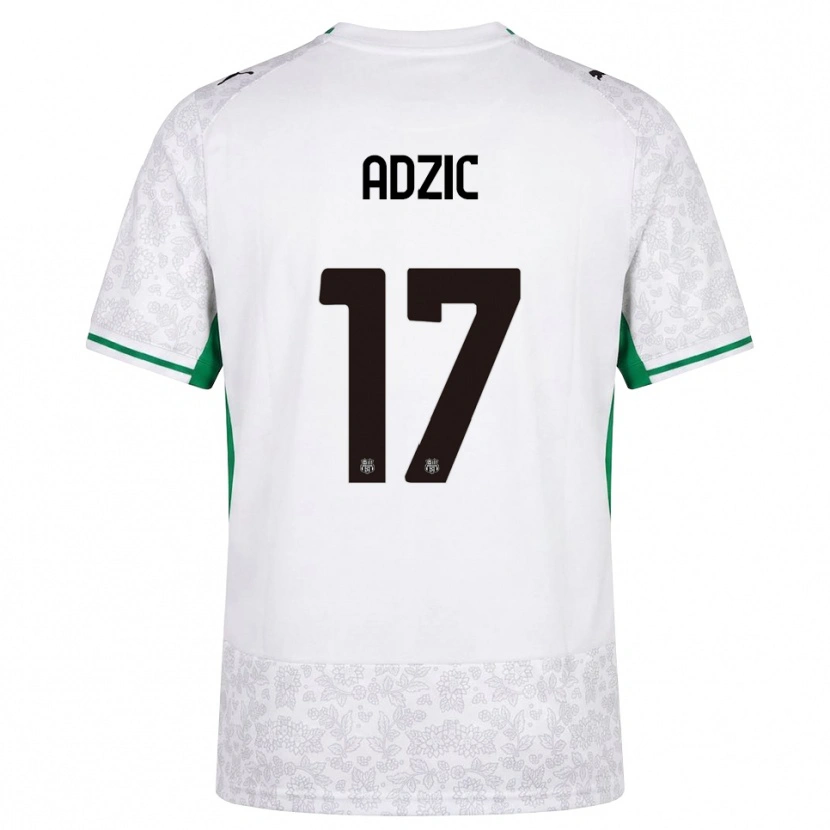 Danxen Uomo Maglia Vasilije Adžić #17 Bianco Nero Verde Kit Gara Away 2026/27 Maglietta
