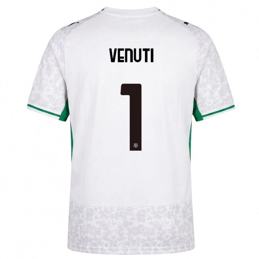 Danxen Uomo Maglia Gioele Venuti #1 Bianco Nero Verde Kit Gara Away 2026/27 Maglietta