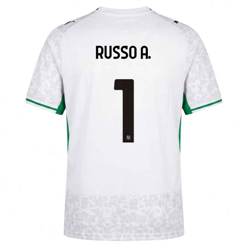 Danxen Uomo Maglia Alessandro Russo #1 Bianco Nero Verde Kit Gara Away 2026/27 Maglietta