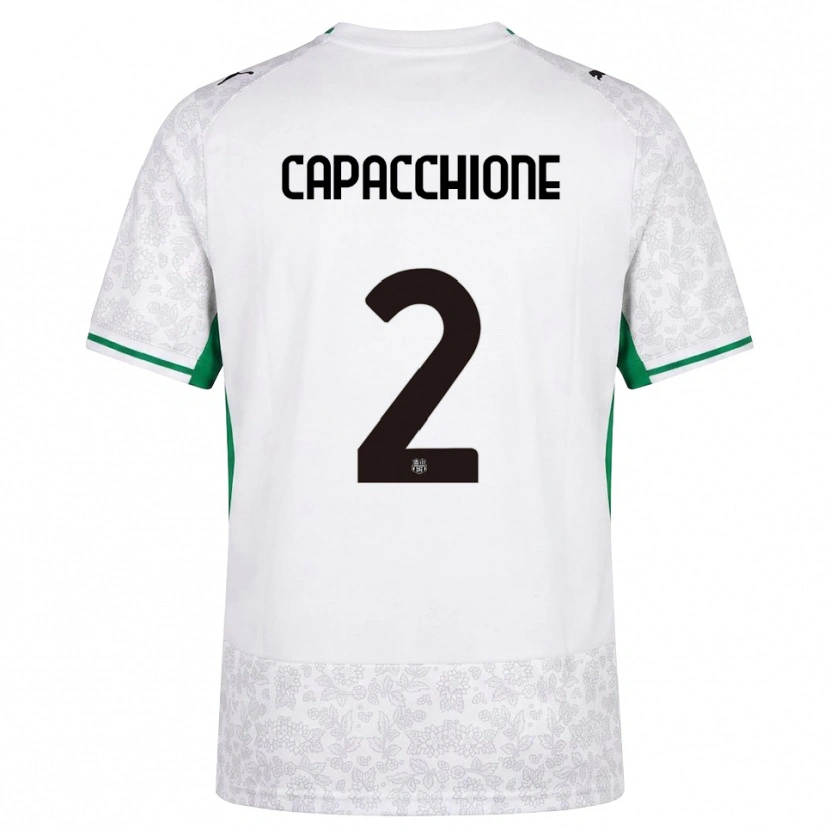 Danxen Uomo Maglia Cristian Capacchione #2 Bianco Nero Verde Kit Gara Away 2026/27 Maglietta