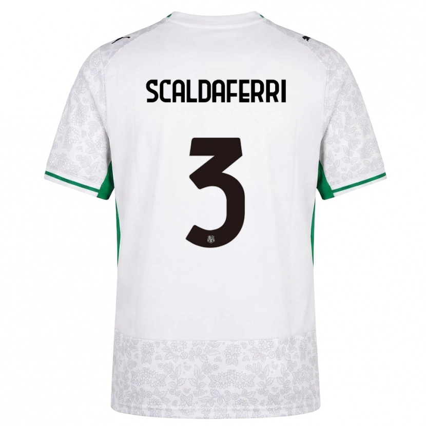 Danxen Uomo Maglia Andrea Scaldaferri #3 Bianco Nero Verde Kit Gara Away 2026/27 Maglietta
