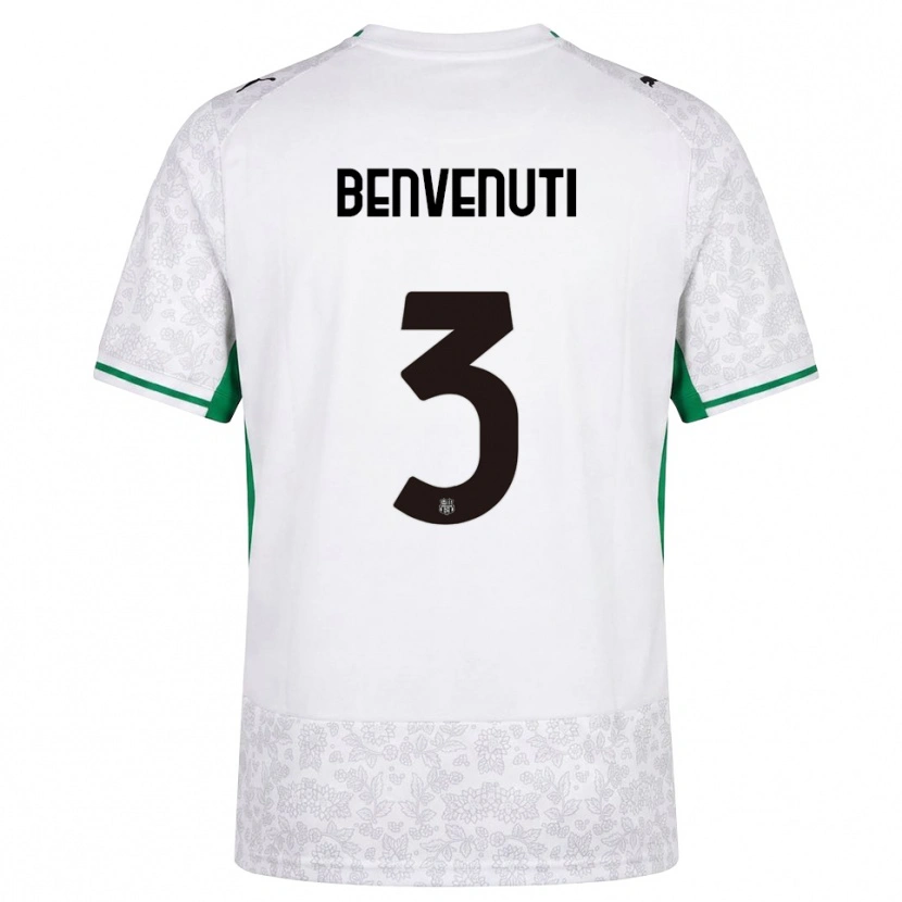 Danxen Uomo Maglia Tommaso Benvenuti #3 Bianco Nero Verde Kit Gara Away 2026/27 Maglietta