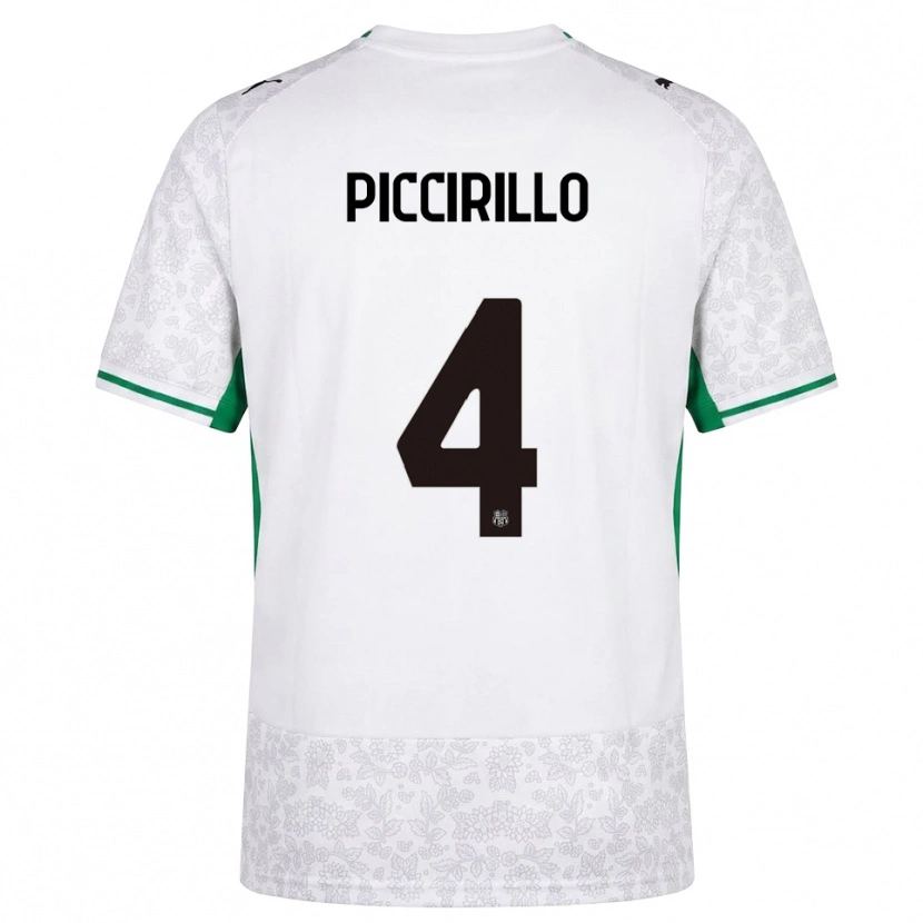 Danxen Uomo Maglia Michele Piccirillo #4 Bianco Nero Verde Kit Gara Away 2026/27 Maglietta