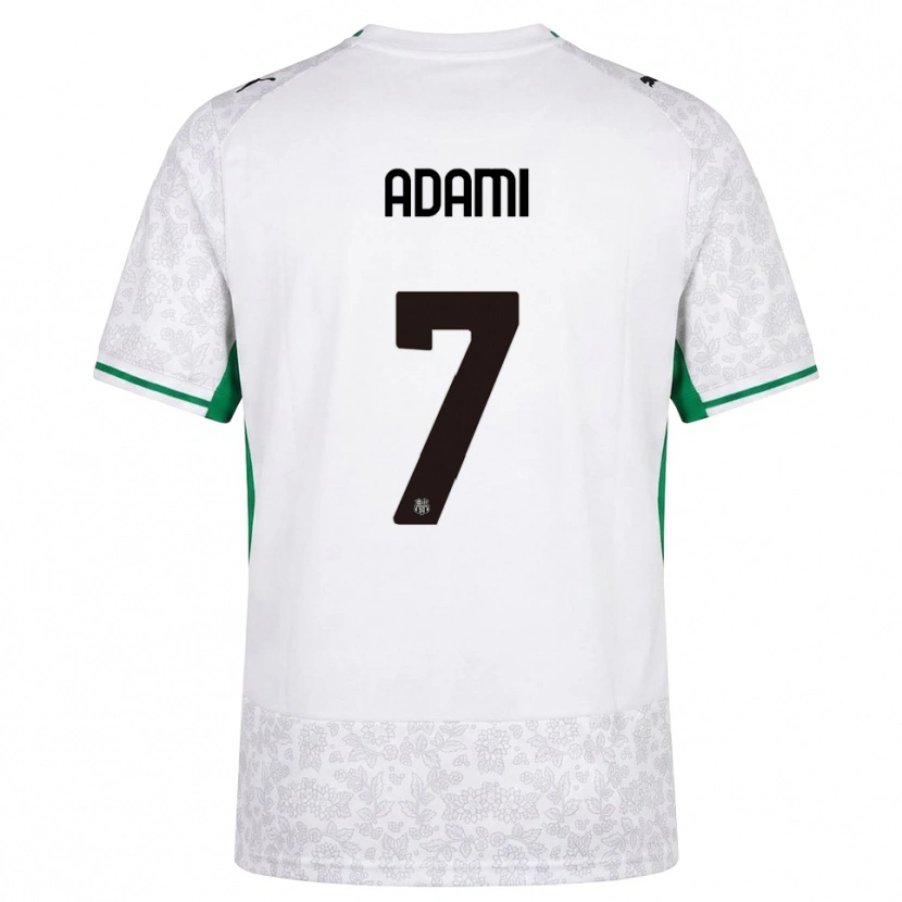 Danxen Uomo Maglia Greta Adami #7 Bianco Nero Verde Kit Gara Away 2026/27 Maglietta