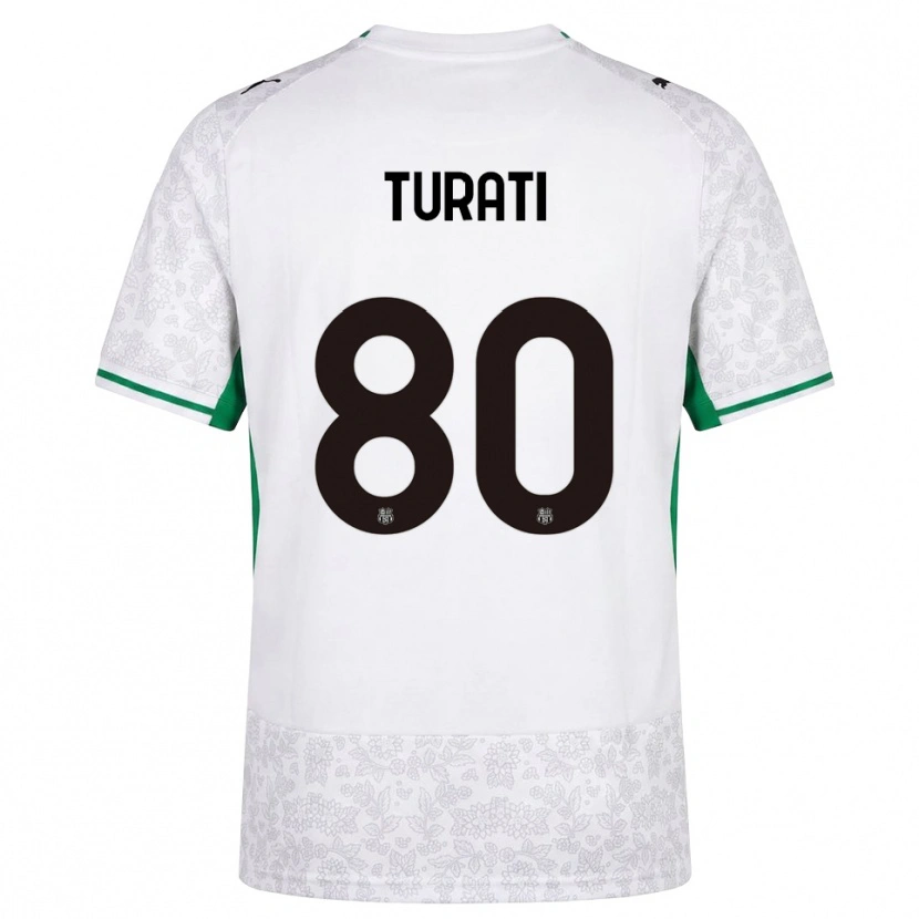 Danxen Uomo Maglia Stefano Turati #80 Bianco Nero Verde Kit Gara Away 2026/27 Maglietta