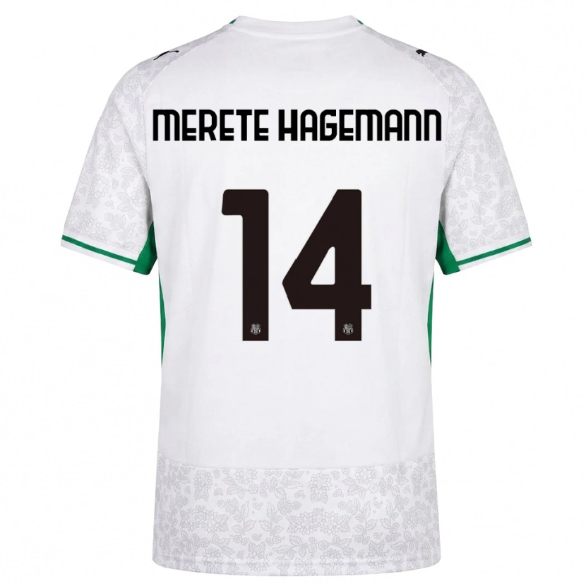 Danxen Uomo Maglia Maja Merete Hagemann #14 Bianco Nero Verde Kit Gara Away 2026/27 Maglietta