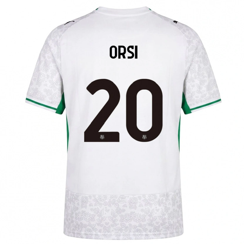 Danxen Uomo Maglia Benedetta Orsi #20 Bianco Nero Verde Kit Gara Away 2026/27 Maglietta