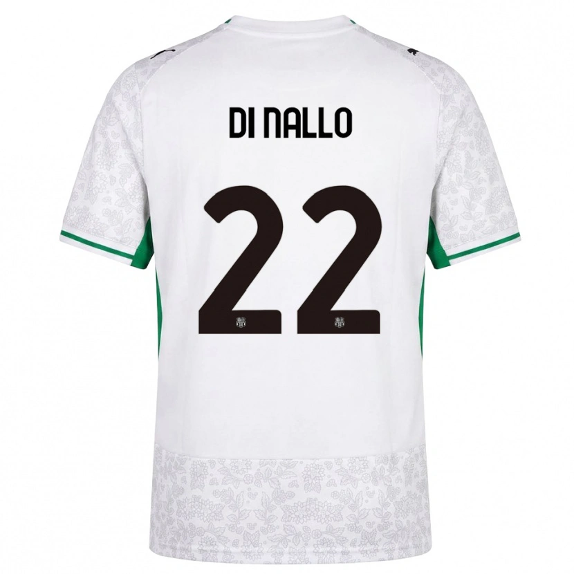 Danxen Uomo Maglia Erica Di Nallo #22 Bianco Nero Verde Kit Gara Away 2026/27 Maglietta