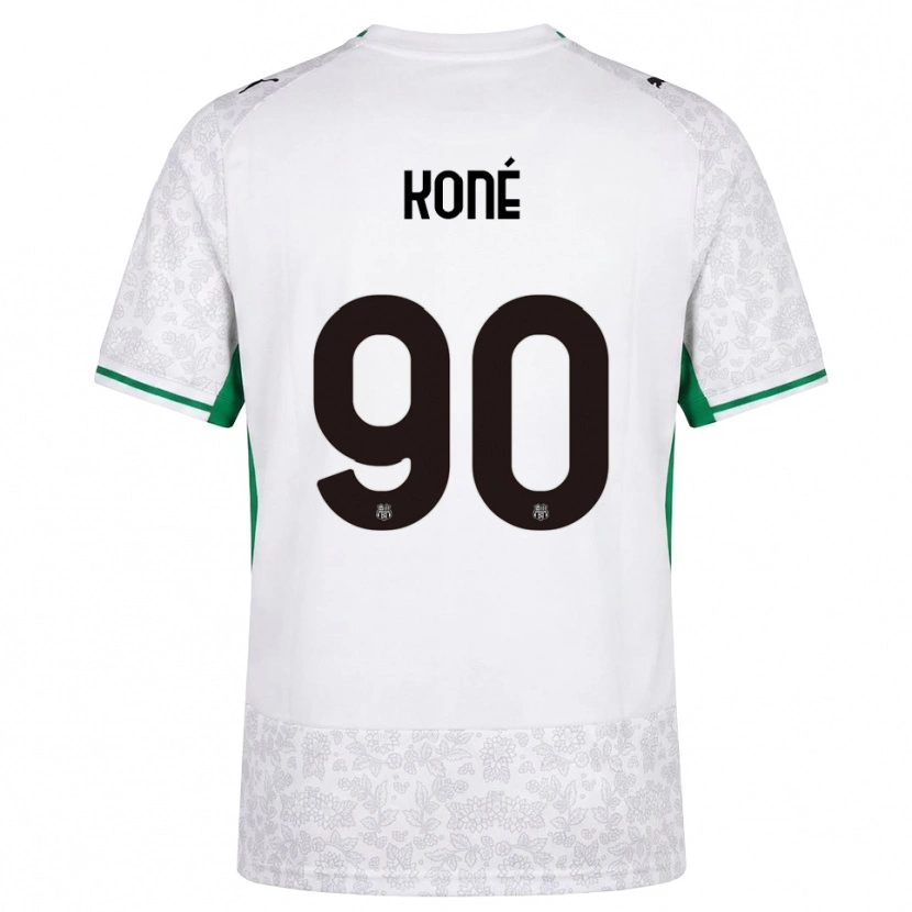 Danxen Uomo Maglia Ismaël Koné #90 Bianco Nero Verde Kit Gara Away 2026/27 Maglietta