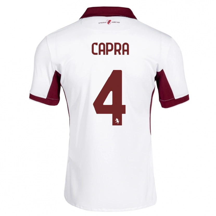 Danxen Uomo Maglia Valentina Capra #4 Borgogna Bianco Rosso Kit Gara Away 2026/27 Maglietta