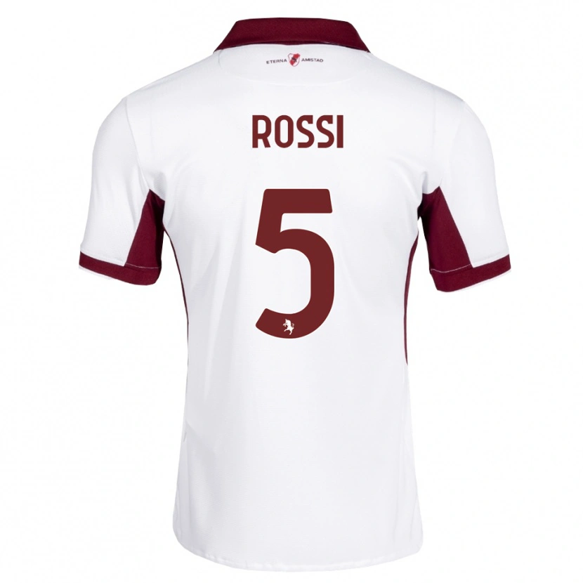 Danxen Uomo Maglia Simone Rossi #5 Borgogna Bianco Rosso Kit Gara Away 2026/27 Maglietta