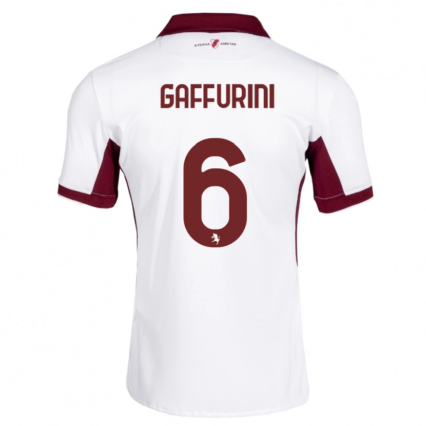 Danxen Uomo Maglia Davide Gaffurini #6 Borgogna Bianco Rosso Kit Gara Away 2026/27 Maglietta