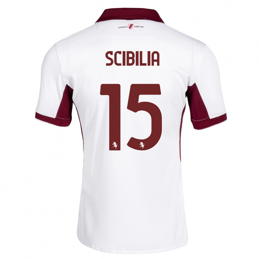 Danxen Uomo Maglia Dylan Scibilia #15 Borgogna Bianco Rosso Kit Gara Away 2026/27 Maglietta