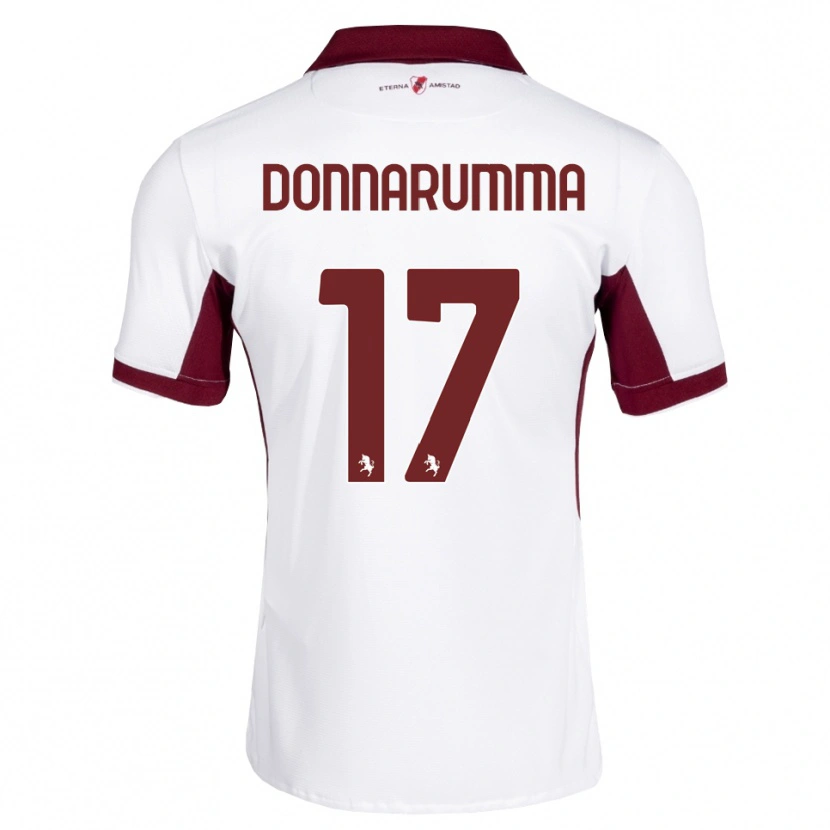Danxen Uomo Maglia Antonio Donnarumma #17 Borgogna Bianco Rosso Kit Gara Away 2026/27 Maglietta