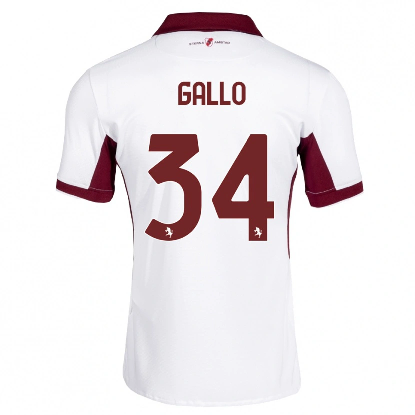 Danxen Uomo Maglia Tommaso Gallo #34 Borgogna Bianco Rosso Kit Gara Away 2026/27 Maglietta