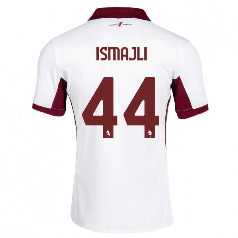Danxen Uomo Maglia Ardian Ismajli #44 Borgogna Bianco Rosso Kit Gara Away 2026/27 Maglietta
