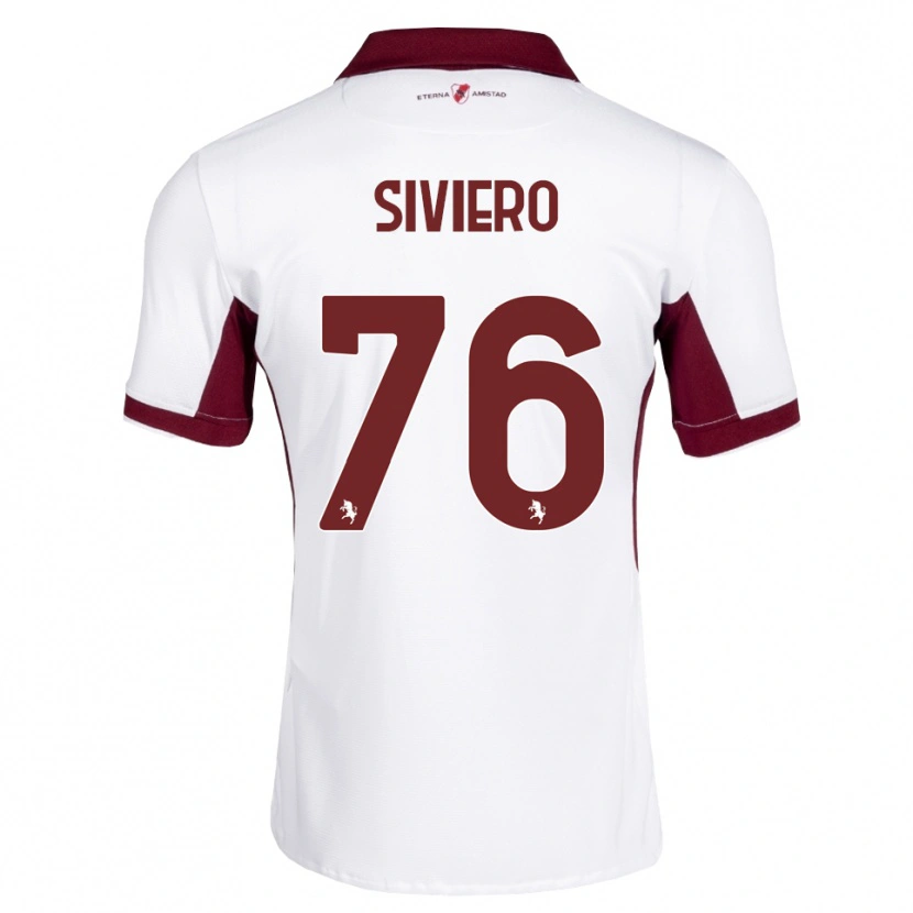 Danxen Uomo Maglia Lapo Siviero #76 Borgogna Bianco Rosso Kit Gara Away 2026/27 Maglietta