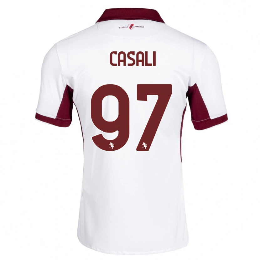 Danxen Uomo Maglia Michele Casali #97 Borgogna Bianco Rosso Kit Gara Away 2026/27 Maglietta