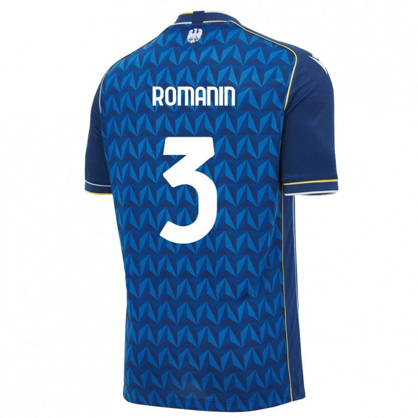 Danxen Uomo Maglia Mattia Romanin #3 Blu Reale Blu Bianco Kit Gara Away 2026/27 Maglietta