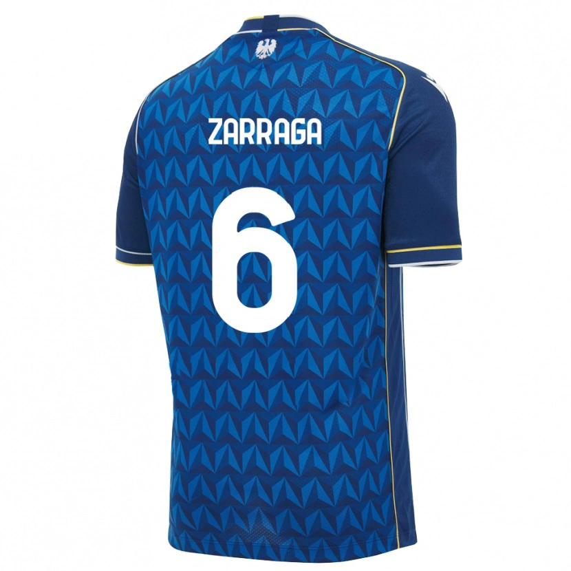 Danxen Uomo Maglia Oier Zarraga #6 Blu Reale Blu Bianco Kit Gara Away 2026/27 Maglietta