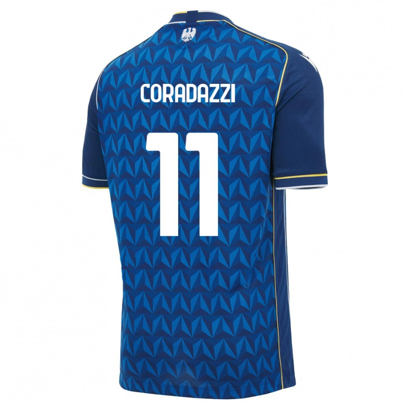 Danxen Uomo Maglia Niccolò Coradazzi #11 Blu Reale Blu Bianco Kit Gara Away 2026/27 Maglietta