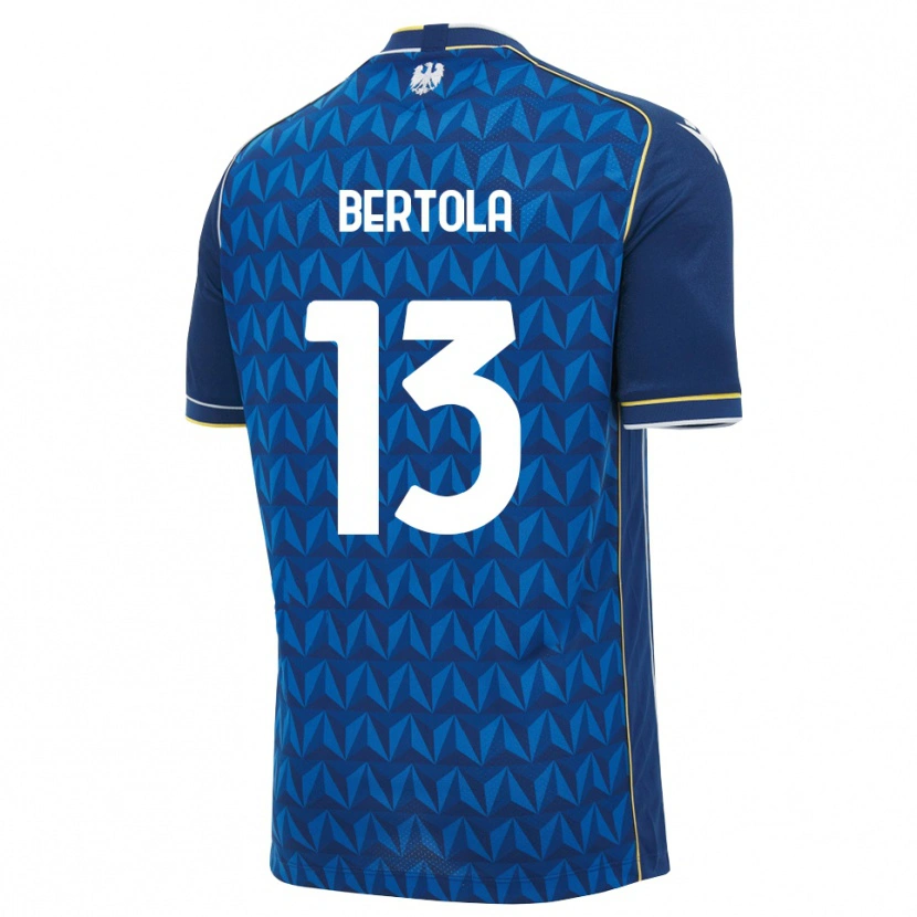 Danxen Uomo Maglia Nicolò Bertola #13 Blu Reale Blu Bianco Kit Gara Away 2026/27 Maglietta