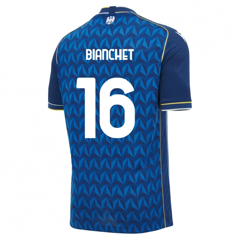 Danxen Uomo Maglia Alessandro Bianchet #16 Blu Reale Blu Bianco Kit Gara Away 2026/27 Maglietta