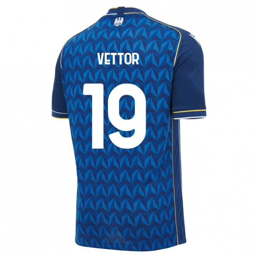 Danxen Uomo Maglia Marco Vettor #19 Blu Reale Blu Bianco Kit Gara Away 2026/27 Maglietta