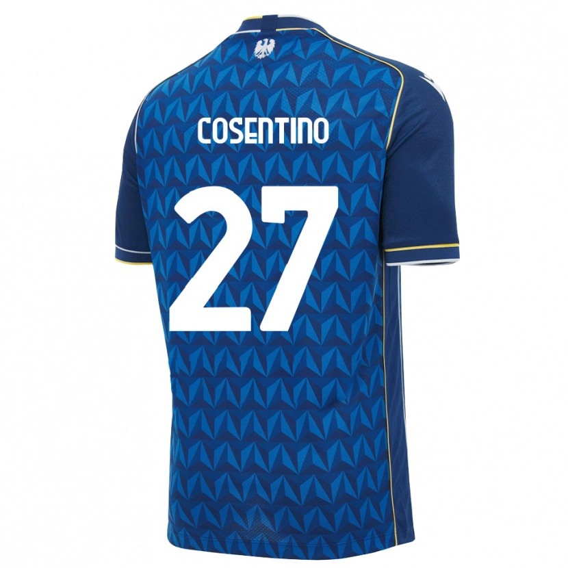 Danxen Uomo Maglia Sergio Cosentino #27 Blu Reale Blu Bianco Kit Gara Away 2026/27 Maglietta