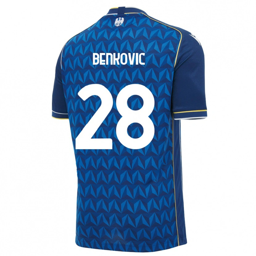 Danxen Uomo Maglia Filip Benkovic #28 Blu Reale Blu Bianco Kit Gara Away 2026/27 Maglietta