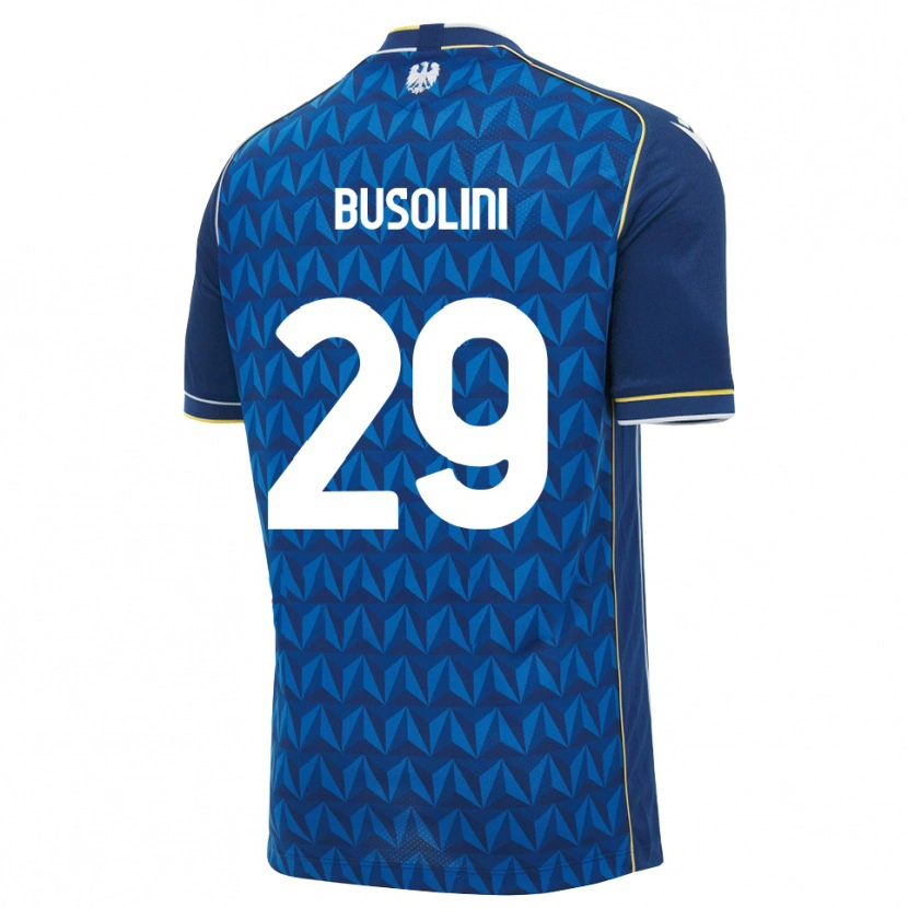 Danxen Uomo Maglia Alessandro Busolini #29 Blu Reale Blu Bianco Kit Gara Away 2026/27 Maglietta