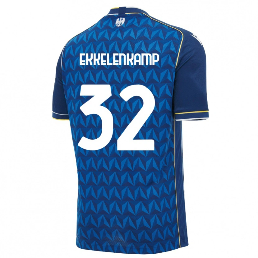 Danxen Uomo Maglia Jurgen Ekkelenkamp #32 Blu Reale Blu Bianco Kit Gara Away 2026/27 Maglietta
