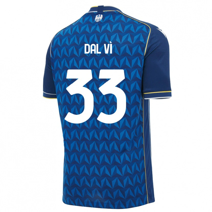 Danxen Uomo Maglia Matteo Dal Vì #33 Blu Reale Blu Bianco Kit Gara Away 2026/27 Maglietta