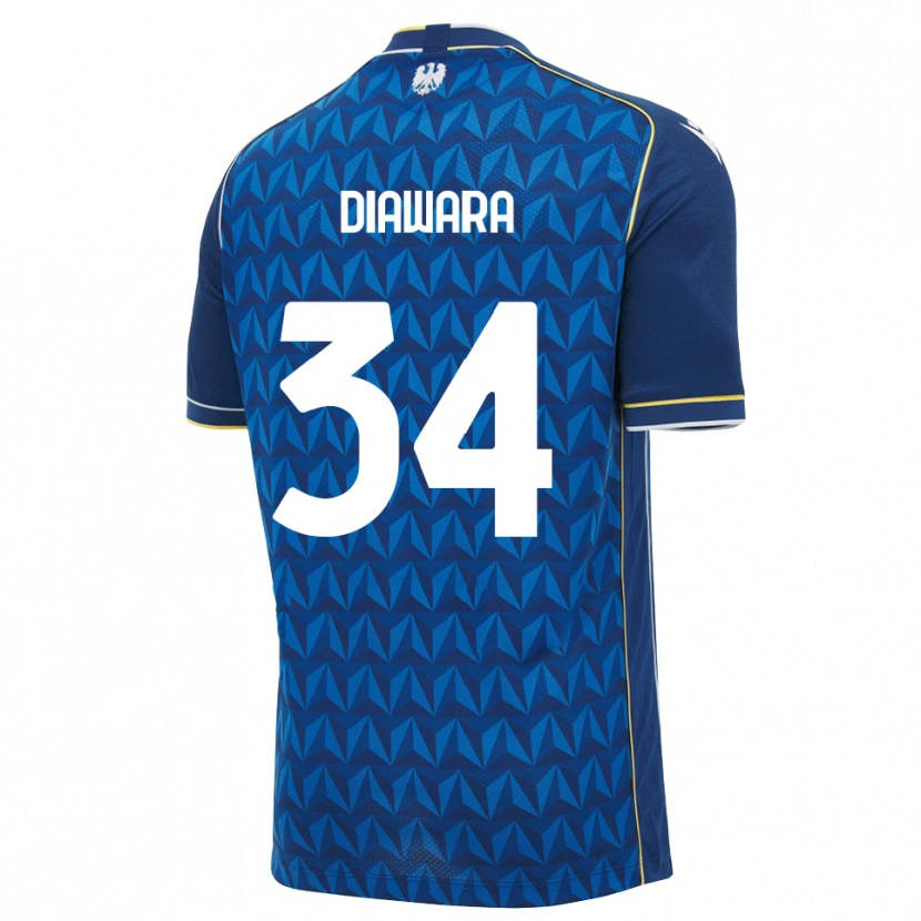 Danxen Uomo Maglia Sekou Diawara #34 Blu Reale Blu Bianco Kit Gara Away 2026/27 Maglietta