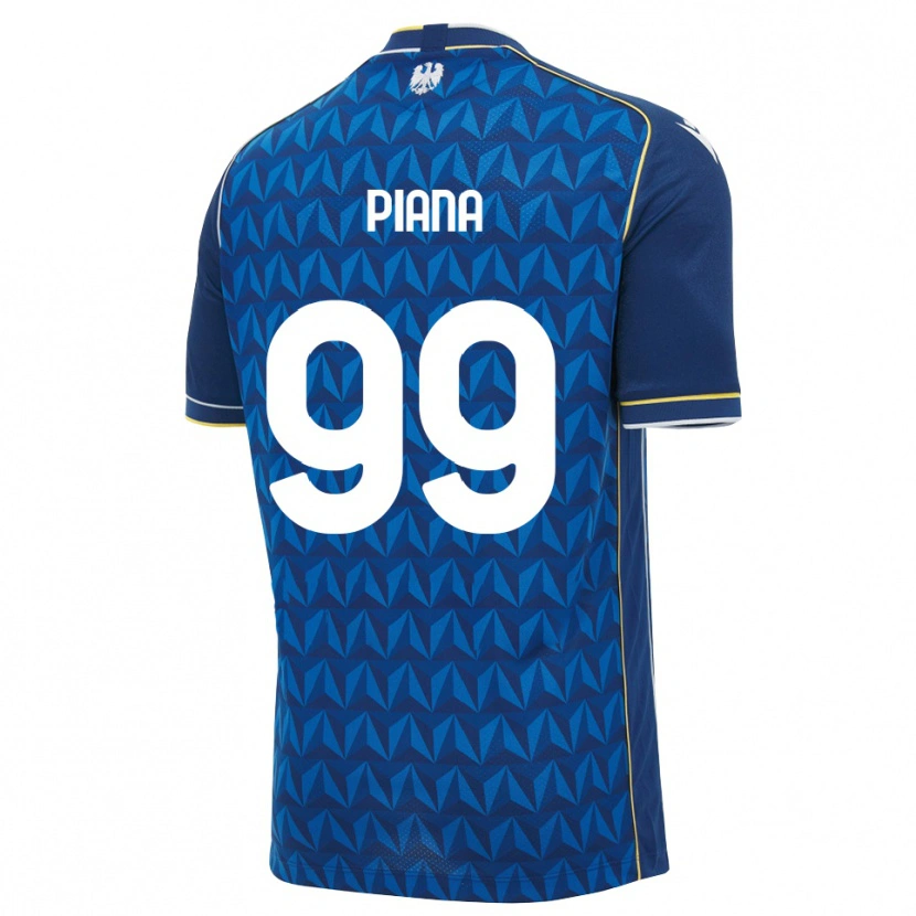 Danxen Uomo Maglia Edoardo Piana #99 Blu Reale Blu Bianco Kit Gara Away 2026/27 Maglietta