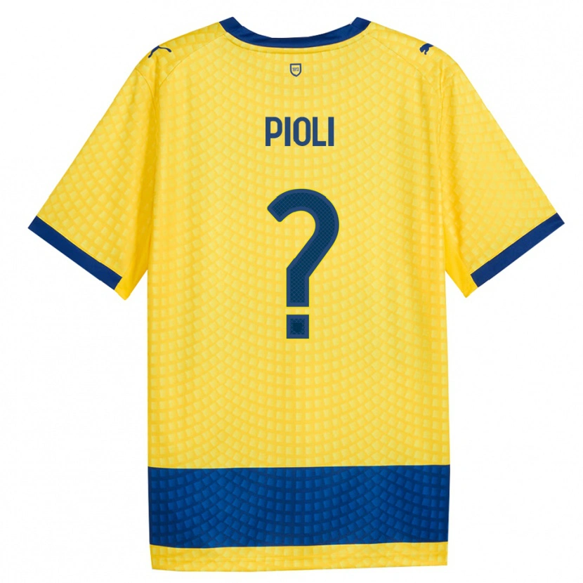 Danxen Uomo Maglia Federico Pioli #0 Giallo Blu Nero Kit Gara Away 2026/27 Maglietta