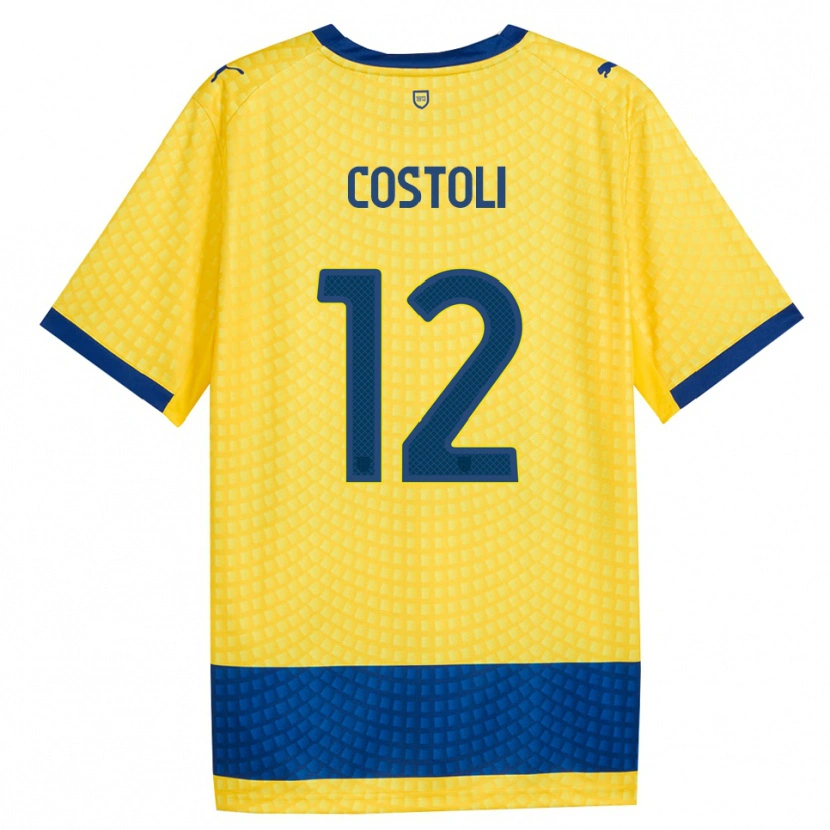 Danxen Uomo Maglia Luca Costoli #12 Giallo Blu Nero Kit Gara Away 2026/27 Maglietta