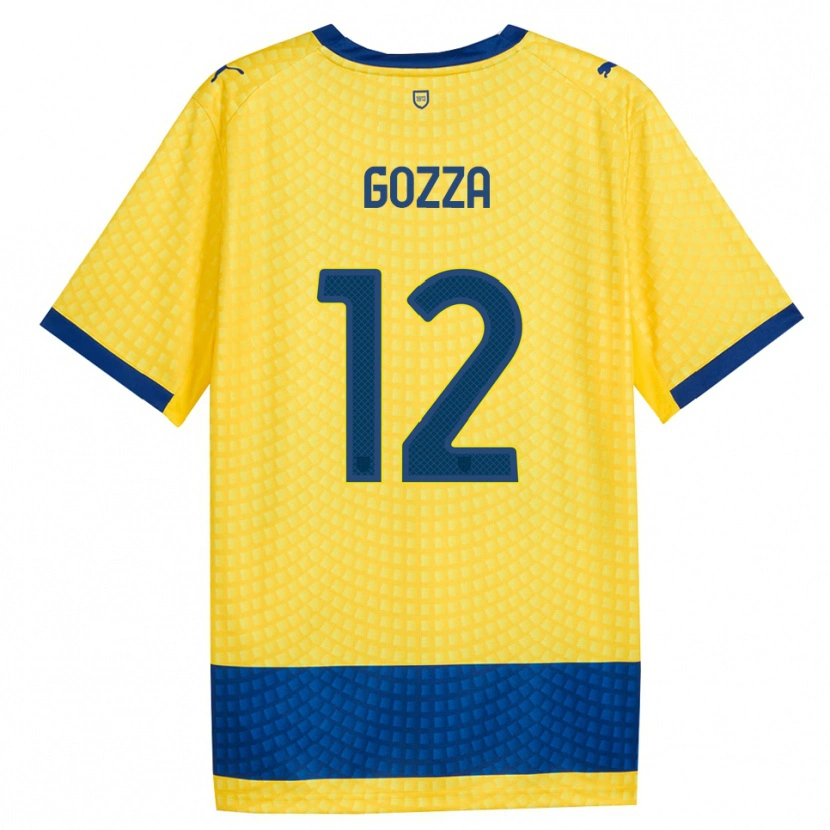 Danxen Uomo Maglia Luca Gozza #12 Giallo Blu Nero Kit Gara Away 2026/27 Maglietta