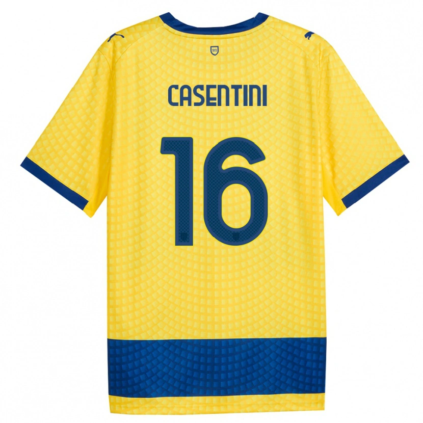 Danxen Uomo Maglia Gabriele Casentini #16 Giallo Blu Nero Kit Gara Away 2026/27 Maglietta