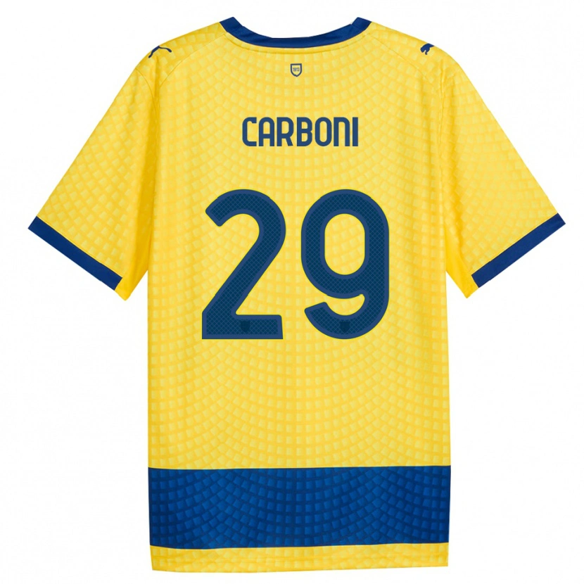 Danxen Uomo Maglia Franco Carboni #29 Giallo Blu Nero Kit Gara Away 2026/27 Maglietta