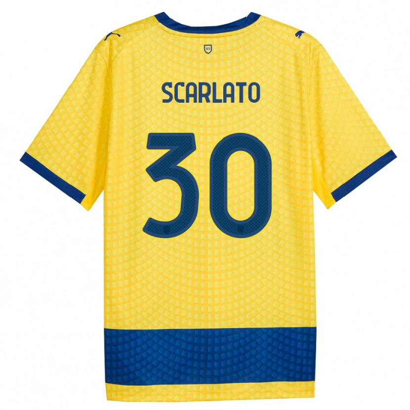 Danxen Uomo Maglia Luca Scarlato #30 Giallo Blu Nero Kit Gara Away 2026/27 Maglietta