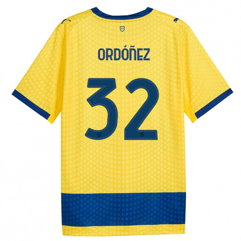 Danxen Uomo Maglia Christian Ordóñez #32 Giallo Blu Nero Kit Gara Away 2026/27 Maglietta