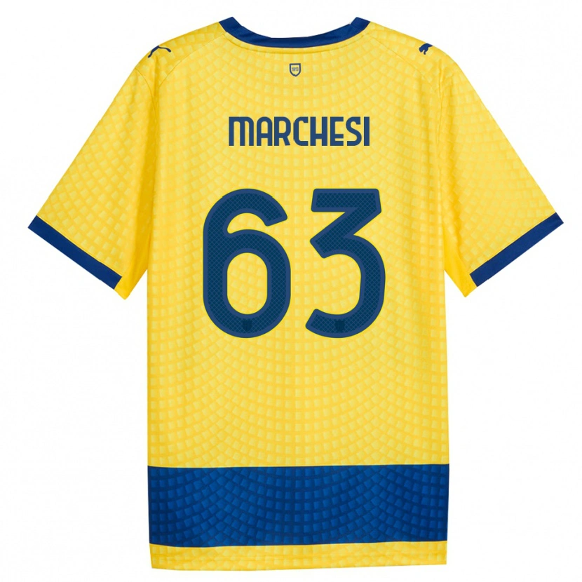 Danxen Uomo Maglia Lorenzo Marchesi #63 Giallo Blu Nero Kit Gara Away 2026/27 Maglietta