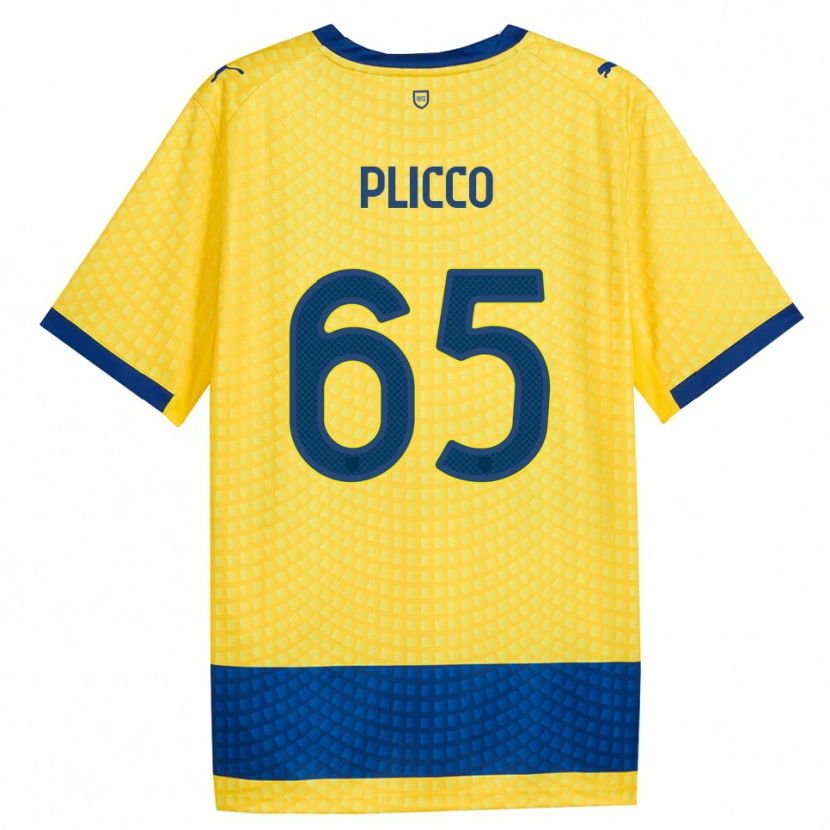 Danxen Uomo Maglia Elia Plicco #65 Giallo Blu Nero Kit Gara Away 2026/27 Maglietta